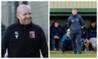 Inverurie Locos manager Andy Low, left, and Banks o' Dee co-manager Josh Winton, right, both have their sights set on Highland League Cup glory.