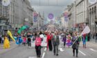 Lord Provost Dr David Cameron heading up the 2022 Celebrate Aberdeen Parade. Image: Aberdeen City Council.