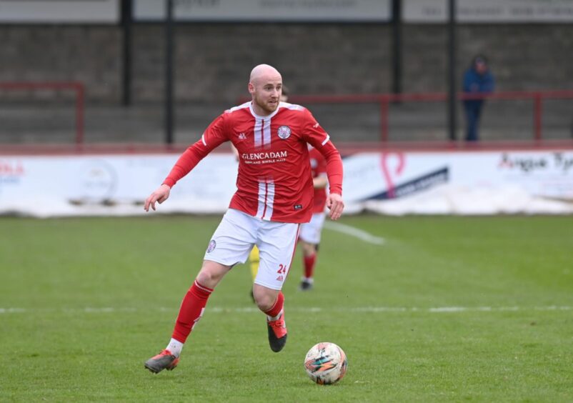 Defender Euan Spark in action for Brechin City this season.