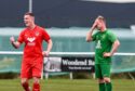 Stoneywood's Cory Ritchie celebrating after scoring to make it 3-1 against Dufftown. Image:  Darrell Benns/DC Thomson