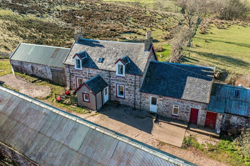 The smallholding for sale on the Mull of Kintyre includes a traditional farmhouse with three bedrooms.