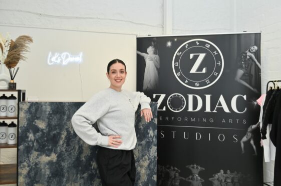Zodiac Performing Arts owner Zoë Hershaw has turned an office at Elgin Business Centre into a dance studio. Image: Jason Hedges/DC Thomson