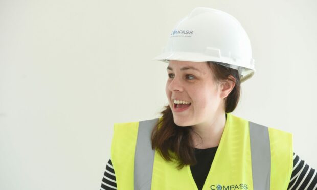 Kate Forbes during a visit to the Haven Centre in Inverness which is under construction. Image Jason Hedges/DC Thomson