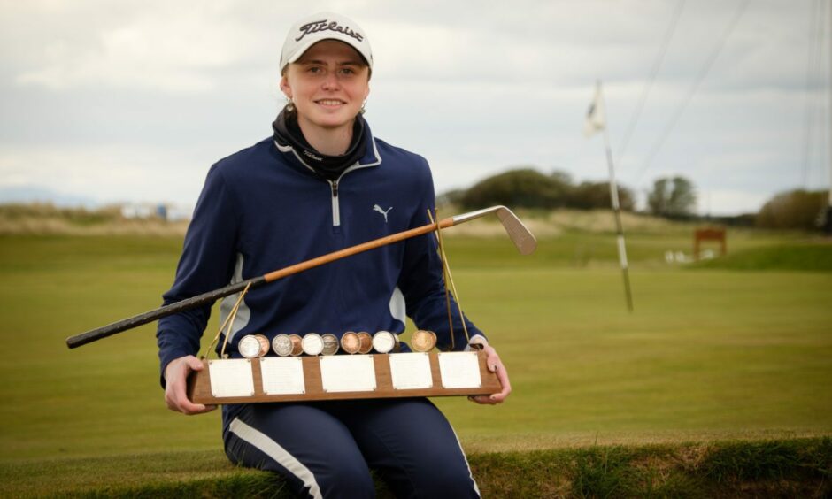 Jasmine Mackintosh - the 2023 Helen Holm Women's Scottish Open champion, with her reward