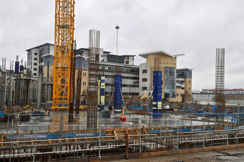 Construction at the Baird Family Hospital in April 2022. Image: Kenny Elrick