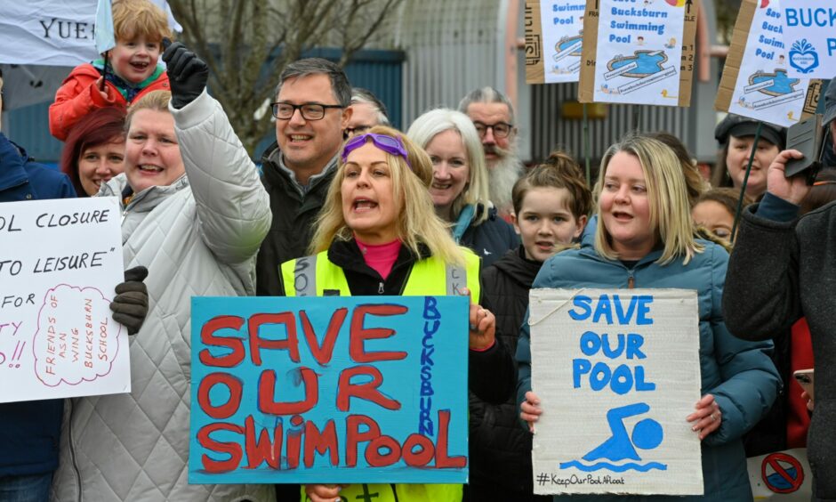 Campaigners have given Aberdeen City Council and Sport Aberdeen one last chance to listen before launching a legal challenge against the closure of Bucksburn pool, the Beach Leisure Centre and six city libraries. Image: Kenny Elrick/DC Thomson.