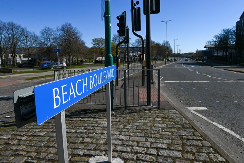 Crossings around the Beach Boulevard roundabout would be overhauled as part of the £12m work. Image: Kenny Elrick/DC Thomson.