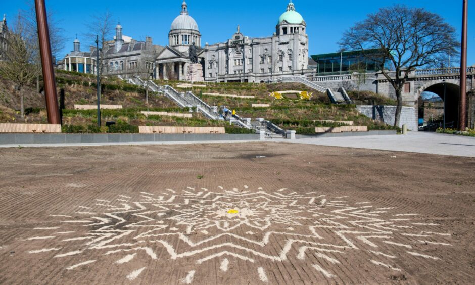 Spring sprung in Union Terrace Gardens in Aberdeen - but the main attraction was blooming sand. Image: Kami Thomson/DC Thomson.