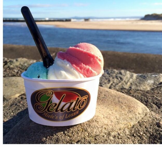 Miele's of Lossie ice cream by the seaside in Lossiemouth
