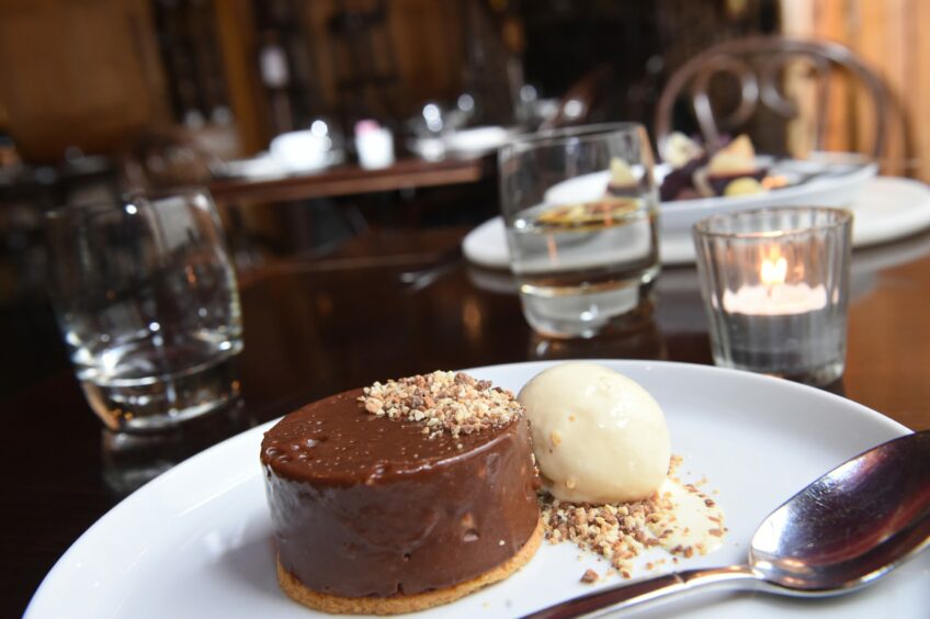 Cafe Boheme's chocolate dessert.