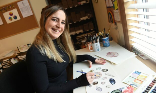 Sarah Leask works from her home studio in Aberdeen. Image: Paul Glendell / DC Thomson