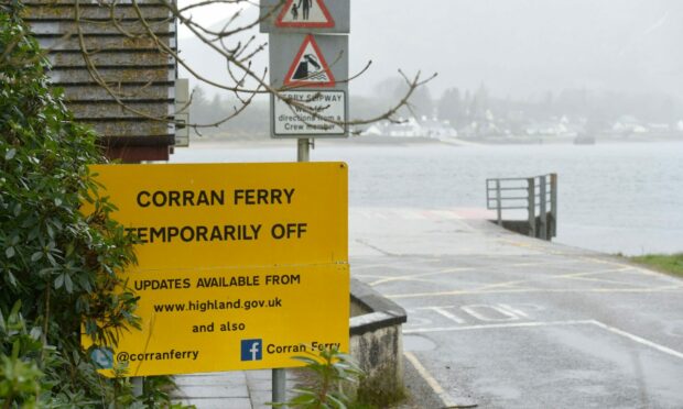 The Corran Ferry which runs from Corran to Nether Lochaber across Loch Linnhe is currently out of action due to mechanical and maintenance problems.
Image: Sandy McCook/DC Thomson.