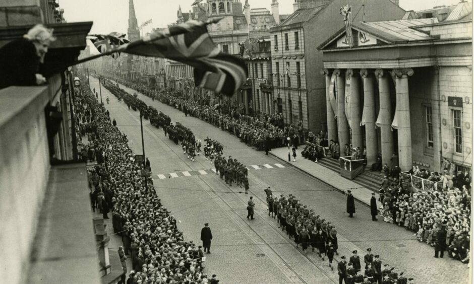 Crowds as far as the eye can see turned out for Aberdeen's coronation parade in 1953. Image: DC Thomson