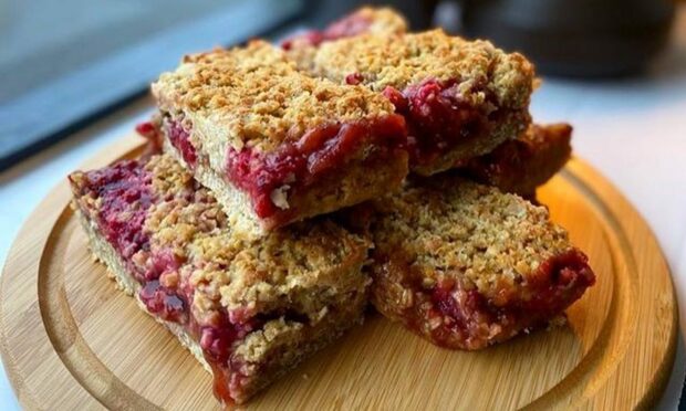 No.8 High Street in Inverurie has some delicious new additions to their menu including this raspberry and oat slice. Image: No.8 High Street.