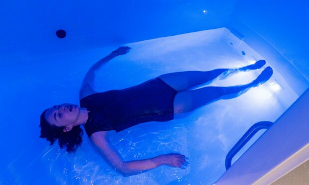 Society writer Rosie Lowne says she felt like she was in space during her first float experience. Photo by Scott Baxter, DC Thomson.