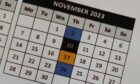 Aberdeenshire Council has omitted November 5th from its Stonehaven bin collection calendar. Image: Andy Harding