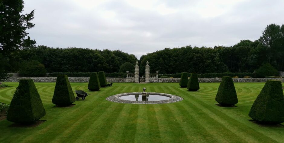 Striped lawns at Pitmedden Garden.