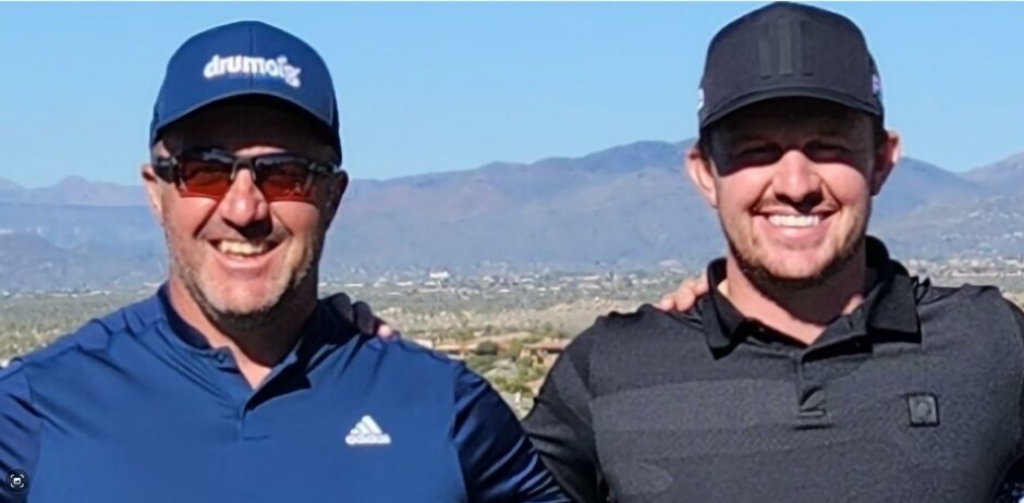 A photo of PGA coach Stuart Syme with golfer son Connor