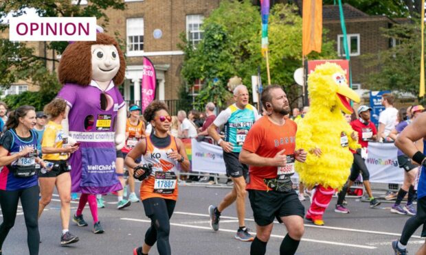 Colourful London Marathon 2022 runners in action (Image: Bonnie Britain/SOPA Images/Shutterstock)