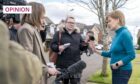 Former first minister Nicola Sturgeon speaks to press outside the home she shares with Peter Murrell (Image: Jane Barlow/PA)