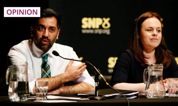 Now first minister Humza Yousaf and SNP leadership opponent Kate Forbes, pictured during the race (Image: Craig Brough/PA)