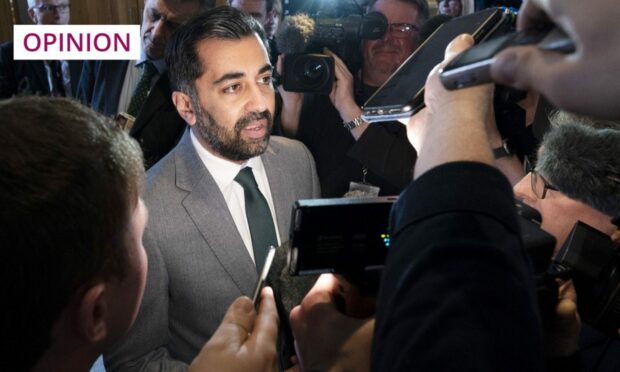 First Minister Humza Yousaf is interview by members of the media (Image: Jane Barlow/PA)