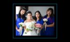 A bride and her bridesmaids grouped together