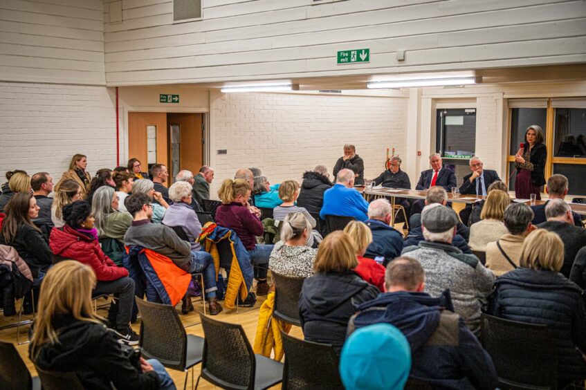Dozens packed out the Beacon Sports Centre in Bucksburn in early March after the closure plans were announced. Image: Wullie Marr/DC Thomson.