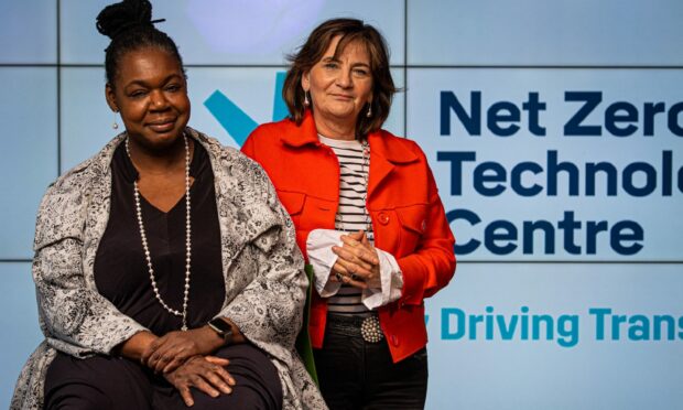 New and outgoing Net Zero Technology Centre chief executives Myrtle Dawes and Colette Cohen. Image: Wullie Marr/DC Thomson