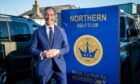 Brexit campaigner and TV host Nigel Farage outside Northern Golf Club before the show. Image: Wullie Marr / DC Thomson.