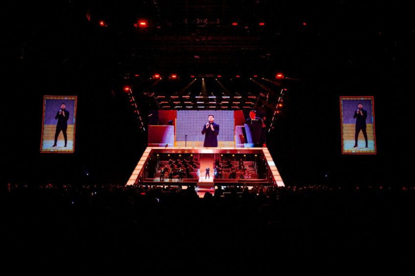 Michael Bublé performing at P&J Live in Aberdeen.