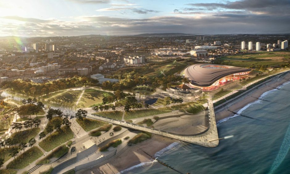 Initial plans for the revamped Aberdeen beach - though talks over the stadium are at an impasse. Image: Aberdeen City Council