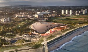 Glossier design images of the Aberdeen beachfront regeneration - featuring a boardwalk and new football stadium - were released in 2021. Image: Aberdeen City Council.