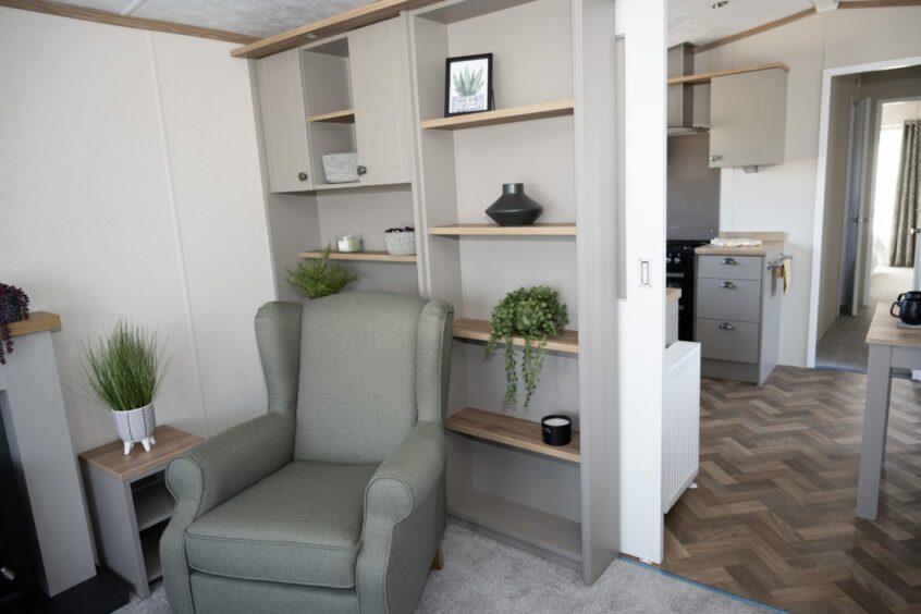 A lounge in a caravan. Is this inspiring you to buy a caravan in Scotland?
