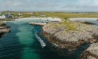 An aerial view of the coast of Tiree.