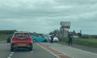 Two cars have crashed on the A90 near Cruden Bay turn-off. Image: DC Thomson.