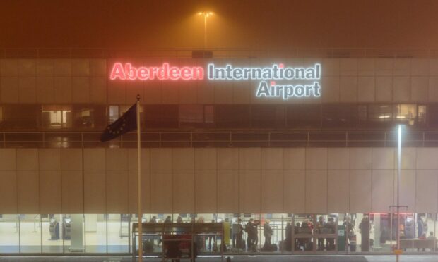Flights to Aberdeen have had to bee diverted to other airports. Image: Ross Johnston/Newsline Media