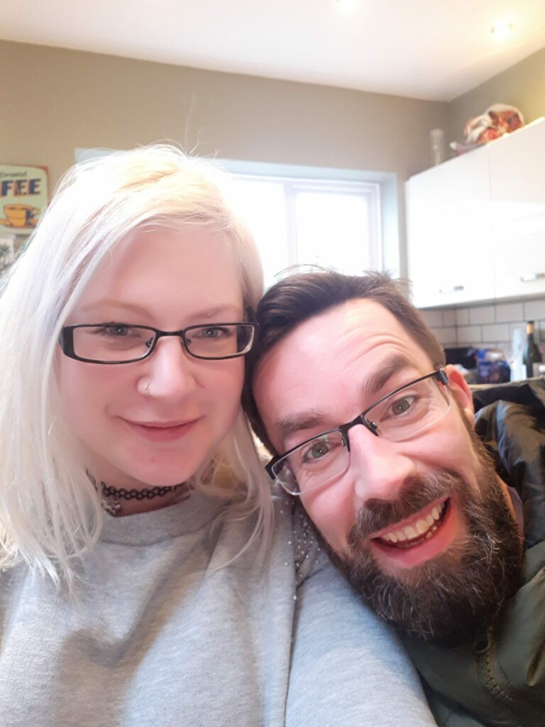 Wheelchairbound Inverness groom with MS stands for first dance