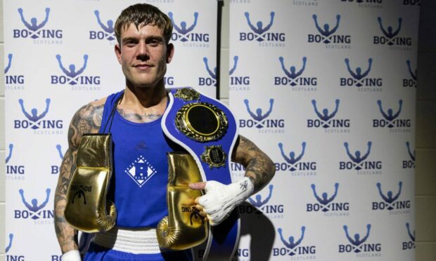 Byron Boxing Club's Ross McAllister claimed the Scottish Golden gloves title. Image: Vera Cloe Zebrowska.