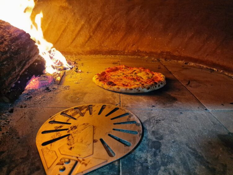 Wood fired pizza oven at Da Vinci Restaurant, Aberdeen.