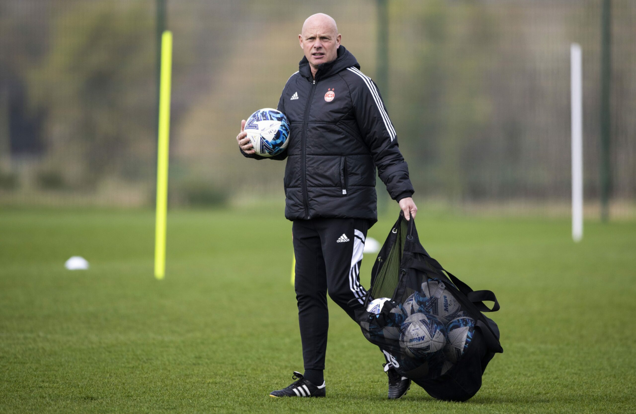Steve Agnew during an Aberdeen training session at Cormack Park. Image: SNS 