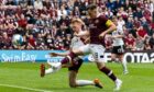 Lawrence Shankland scores to make it 2-1 Hearts against Aberdeen. Image: SNS
