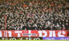Aberdeen fans during the win against St Mirren. Image: SNS.