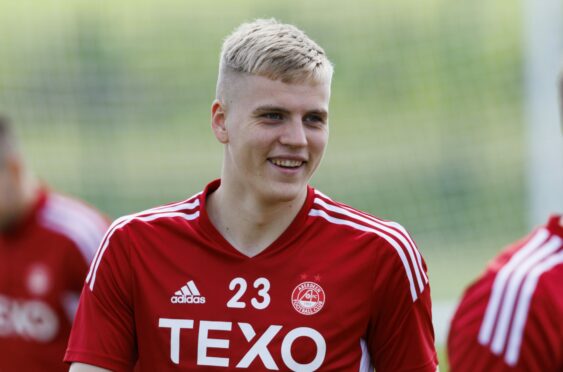 Ryan Duncan
during an Aberdeen training session. Image: SNS
