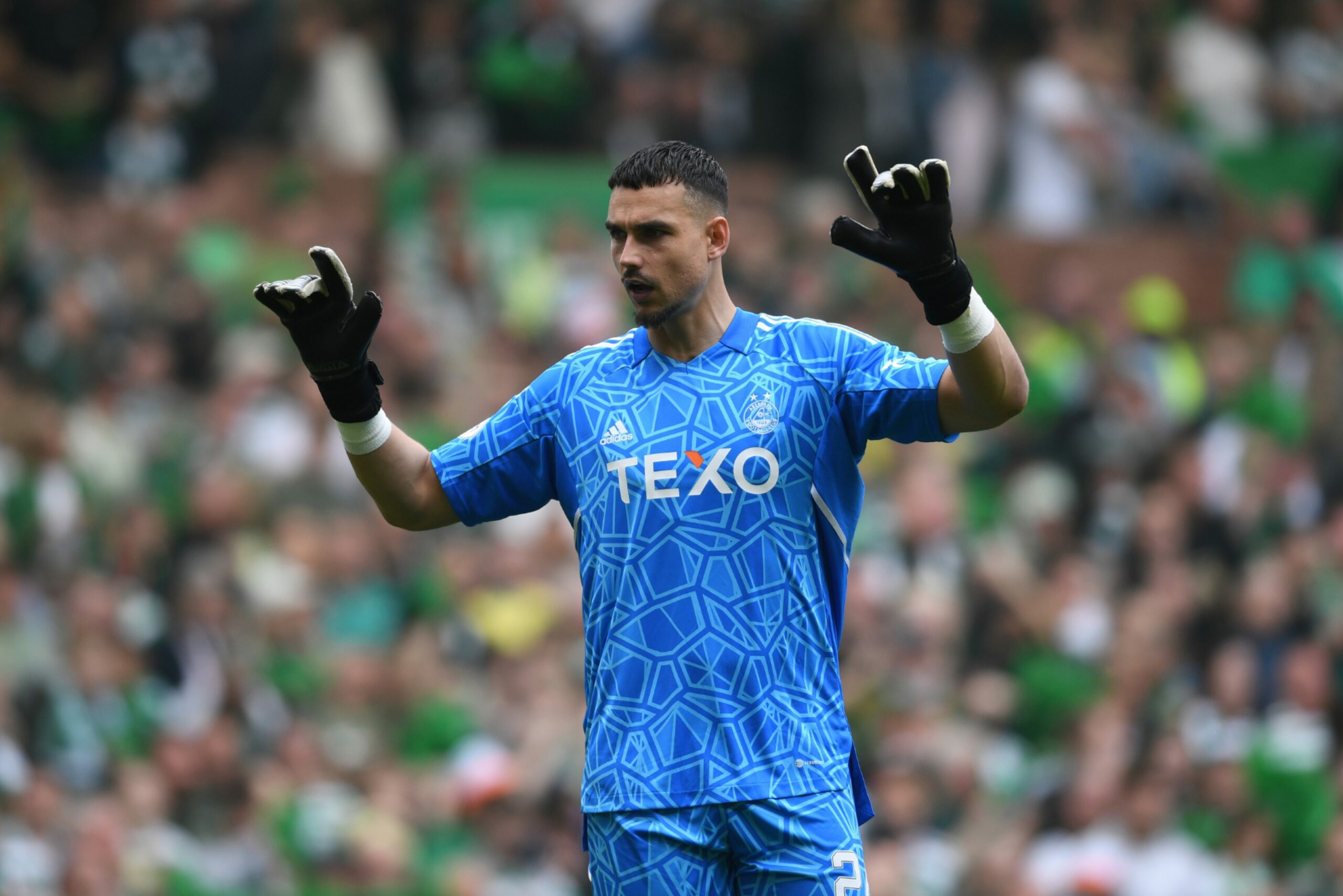 Aberdeen goalkeeper Kelle Roos during the 5-0 loss at Celtic.