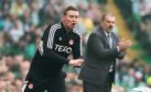 Aberdeen manager Barry Robson during the clash against Celtic. Image: SNS