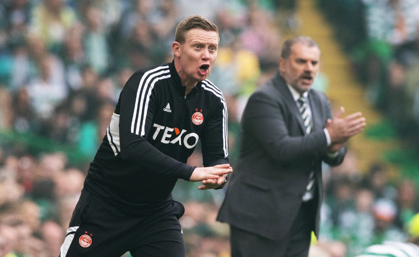 Aberdeen manager Barry Robson during the clash against Celtic. 
