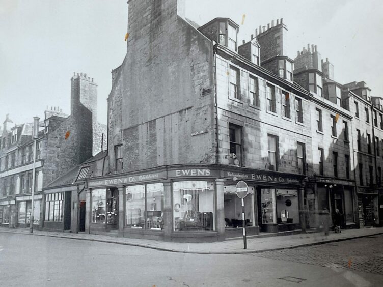 The Ewen and Company premises in Broad Street, Aberdeen in the 1950s.