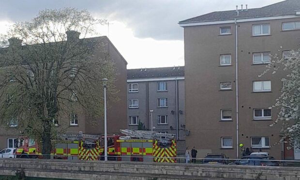 Fire crews attended at Gilbert Street in Inverness. Image: Supplied.