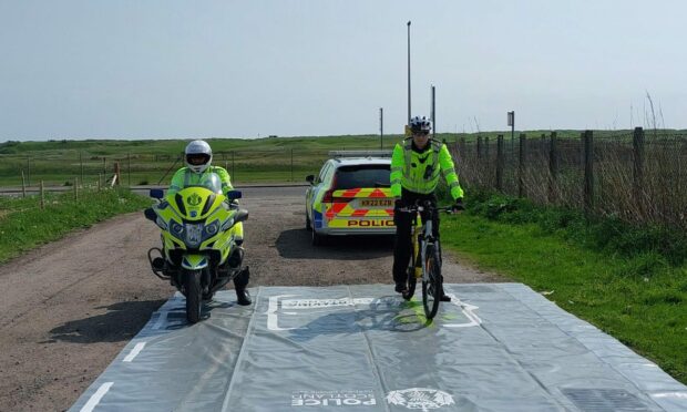 The police have caught 11 unsuspecting Aberdeen drivers for being too close to cyclists. Image: Police.
